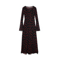 Early Spring Vacation Retro Waist Long Sleeve Polka Dot Mesh Double Layer Dress