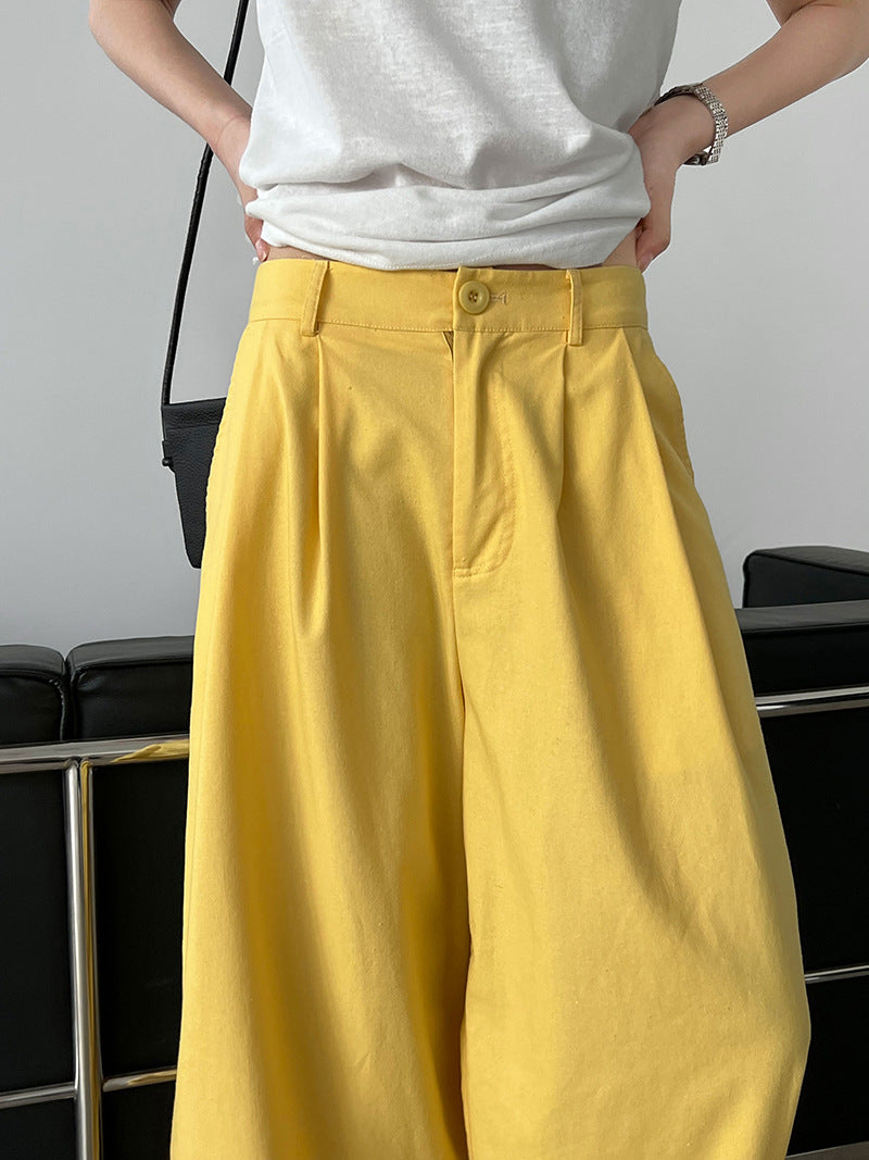 Korean version of wide-leg pants women's summer new drooping straight-leg pants loose casual mopping long pants 5115