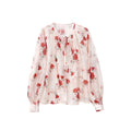 Romantic coffee break beautiful rose print chiffon shirt