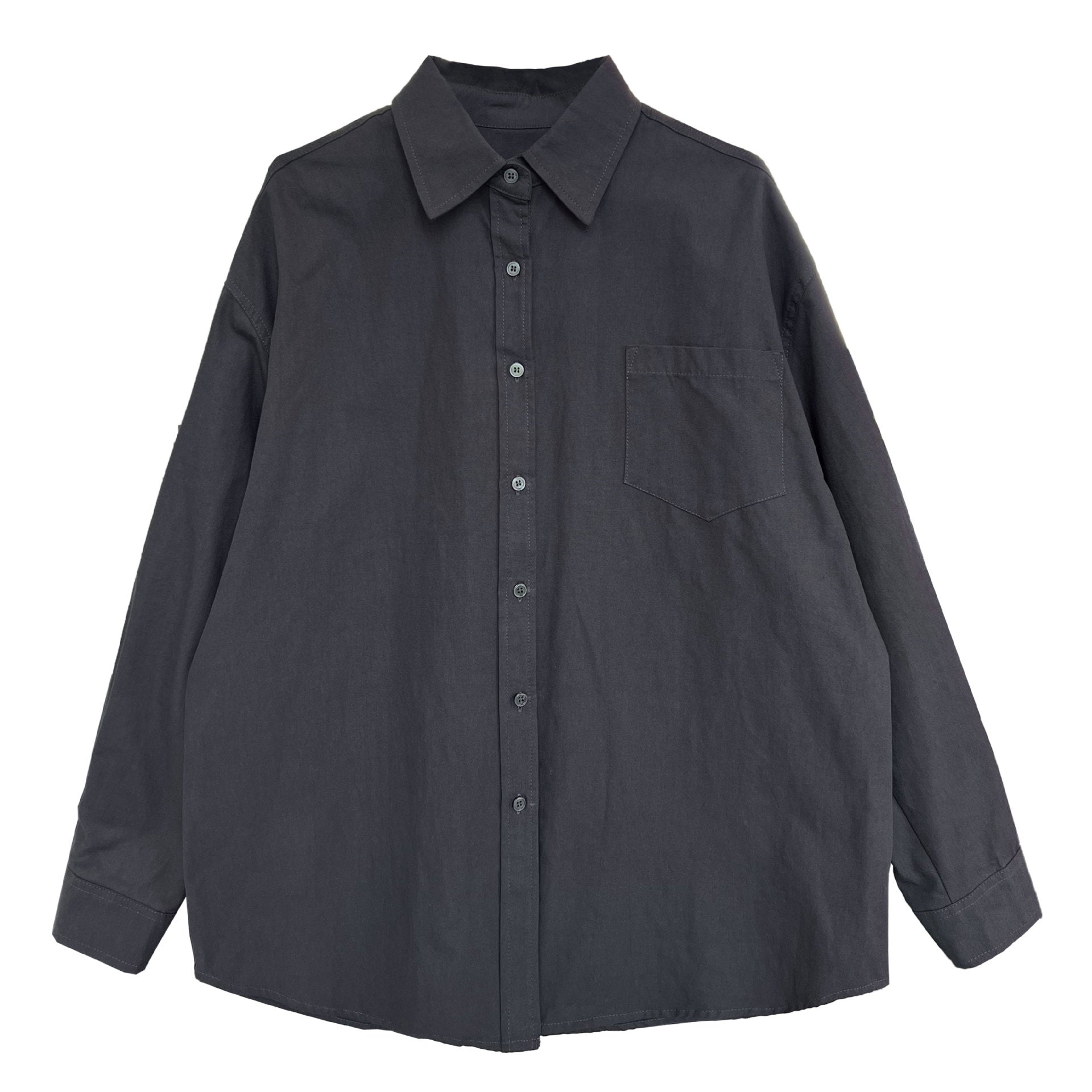 Oxford cloth classic oversized long sleeve shirt - women's spring commute, effortless outerwear, casual shirt jacket