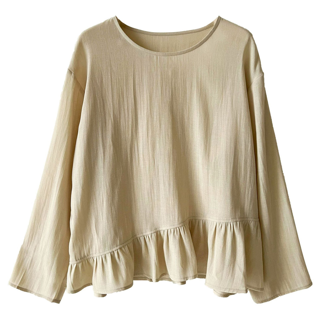 Korean gentle ruffle leaf top