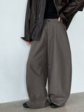 Korean retro casual scimitar wide-leg pants women's early autumn new silhouette loose drape trousers
