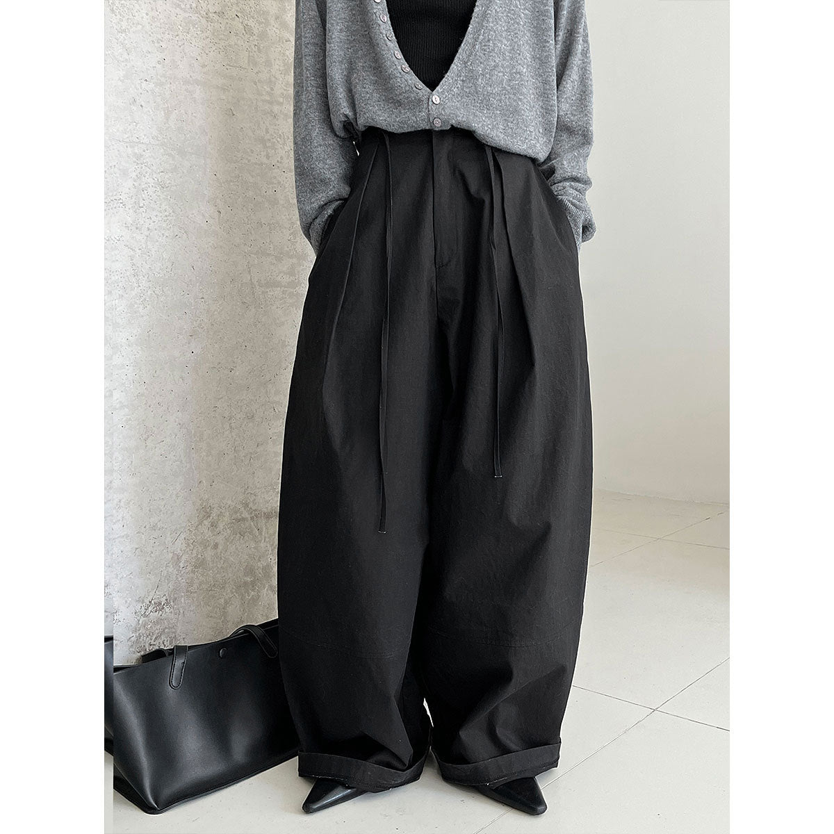 Korean pleated loose drape balloon pants autumn lazy versatile trousers