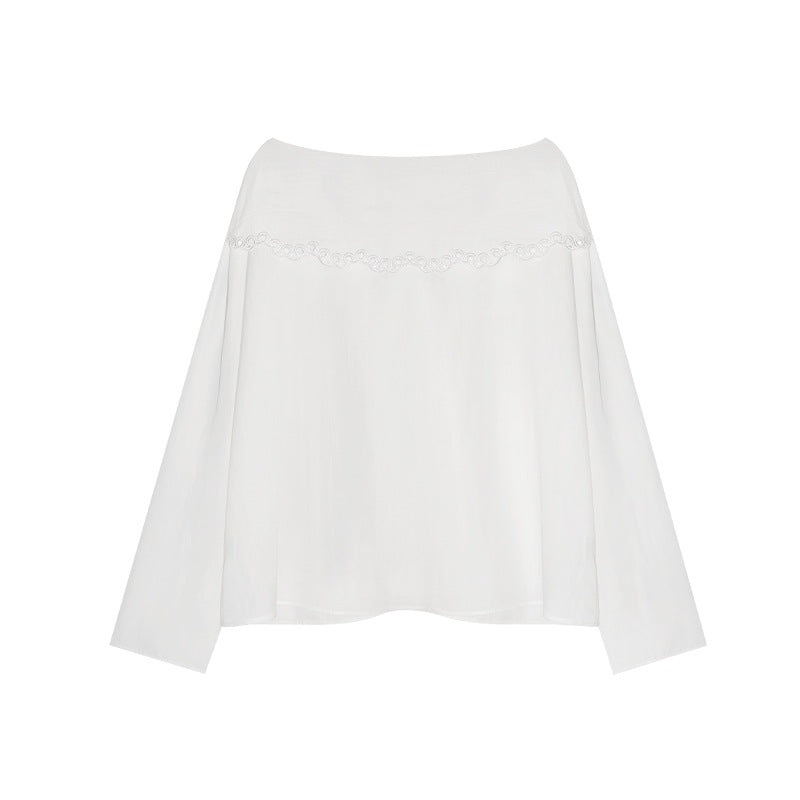 Early spring French fashion niche temperament hollow streamer high-end shirt