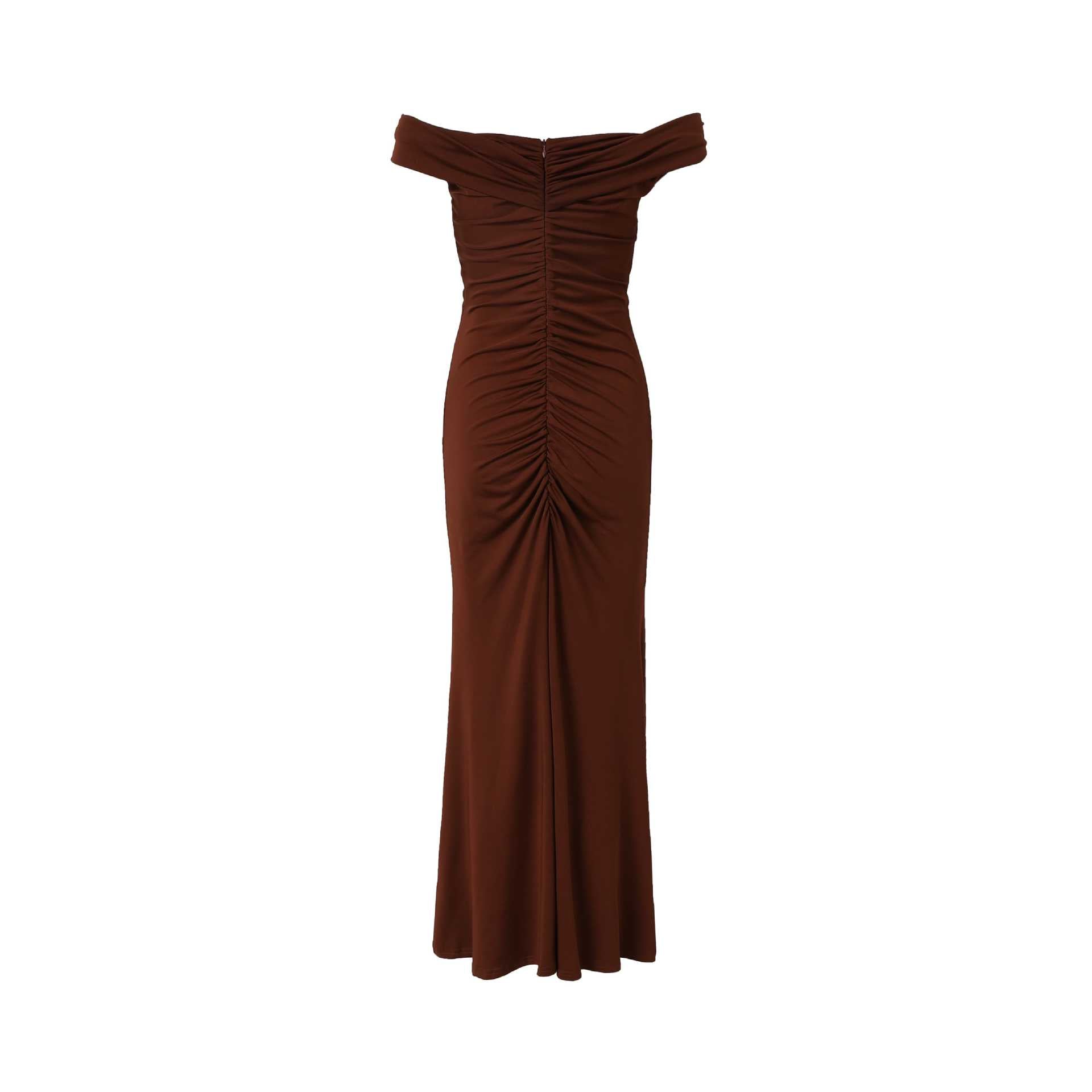 Splicing Ribbon Long Dress Dress Wind Dress Vacation Style One-word Shoulder Buttocks Dress