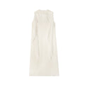 Early spring French celebrity temperament ruffle edge streamer sleeveless dress