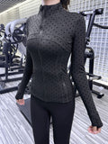 Yoga Jacket Women Long Sleeve Zip-Up Breathable Sports Fitness Top