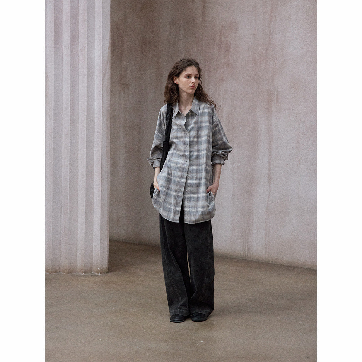 Pure handmade dirty dyed velvet natural washing process simple retro commuter scimitar pants