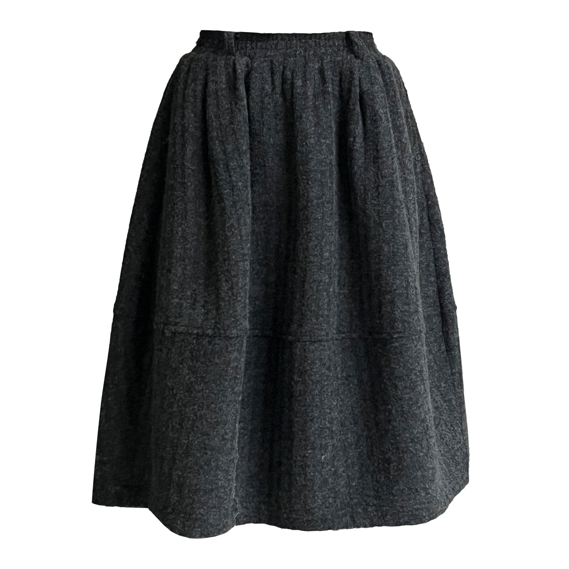 Retro new woolen skirt autumn and winter Korean version medium and long skirt pleated and thin A-shaped skirt