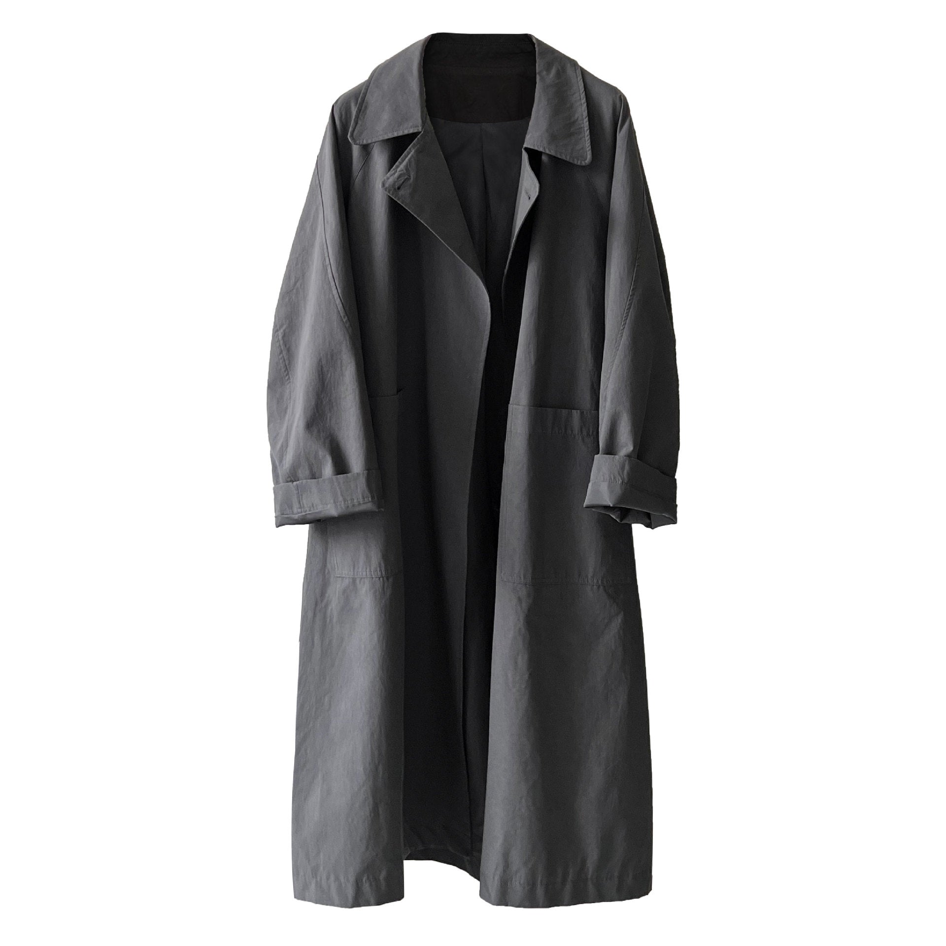 Premium retro loose big pocket trench coat niche coat women's autumn new loose coat 3726