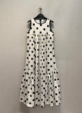 Spring and summer French literary and retro fashionable polka dot sleeveless dress