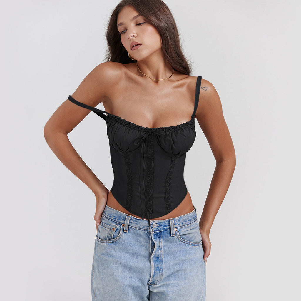 Lace Trim Cami Crop Top