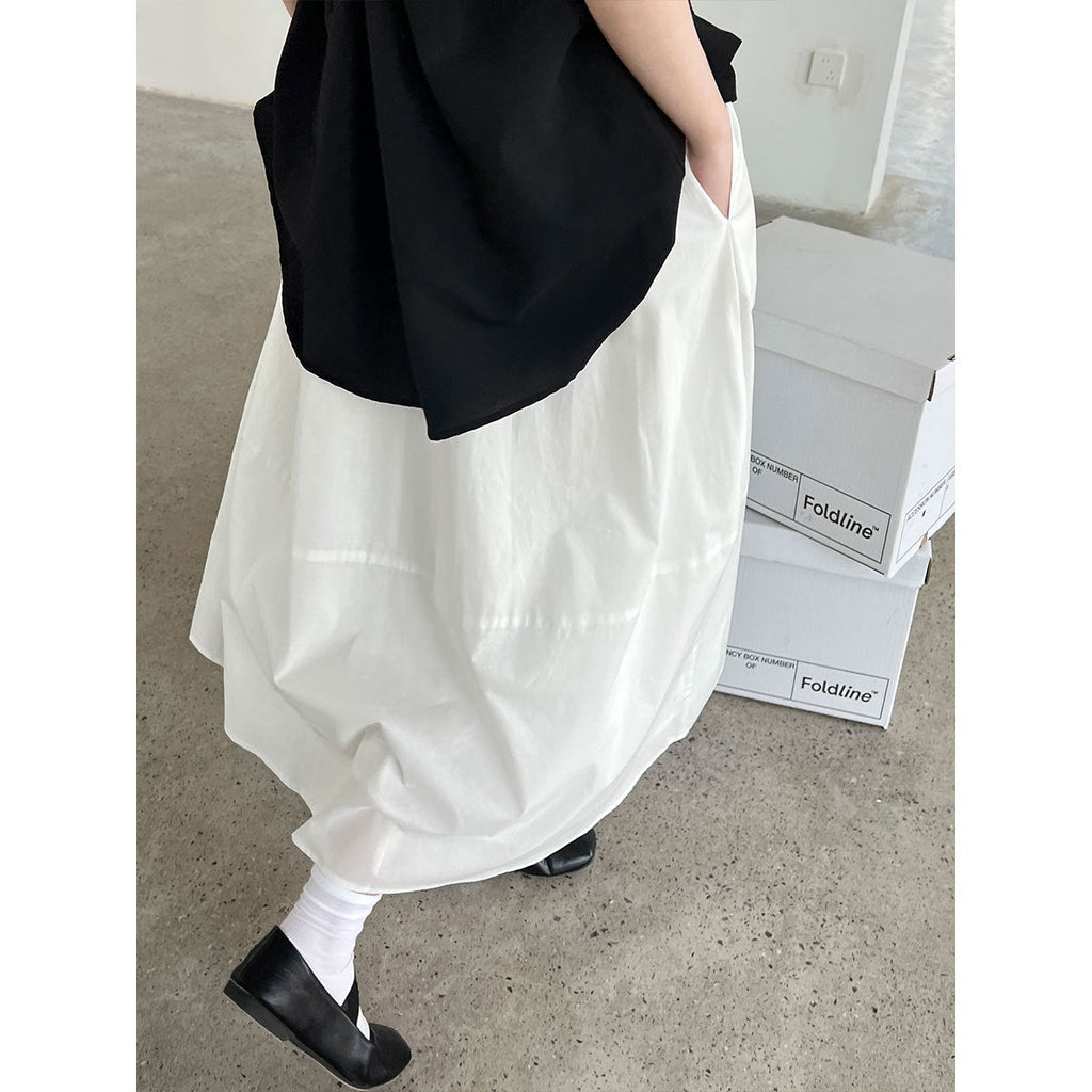 Yellow skirt summer new high waist and thin A-shaped skirt loose hip umbrella skirt fairy skirt