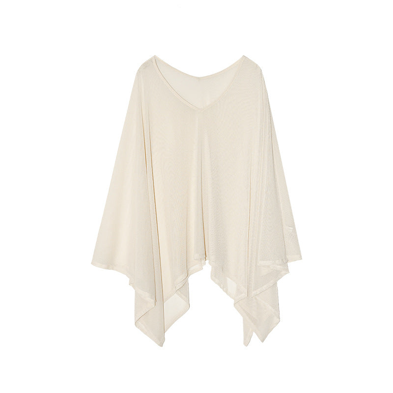 Gentle temperament beautiful bat-shaped pullover sunscreen shirt