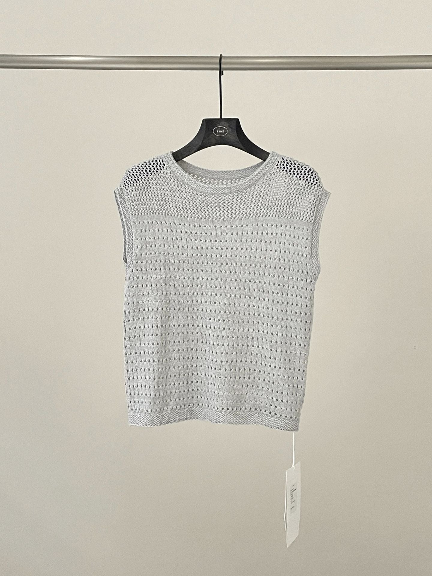 Korean slack sleeveless knitted blouse spring and summer hollow texture loose vest