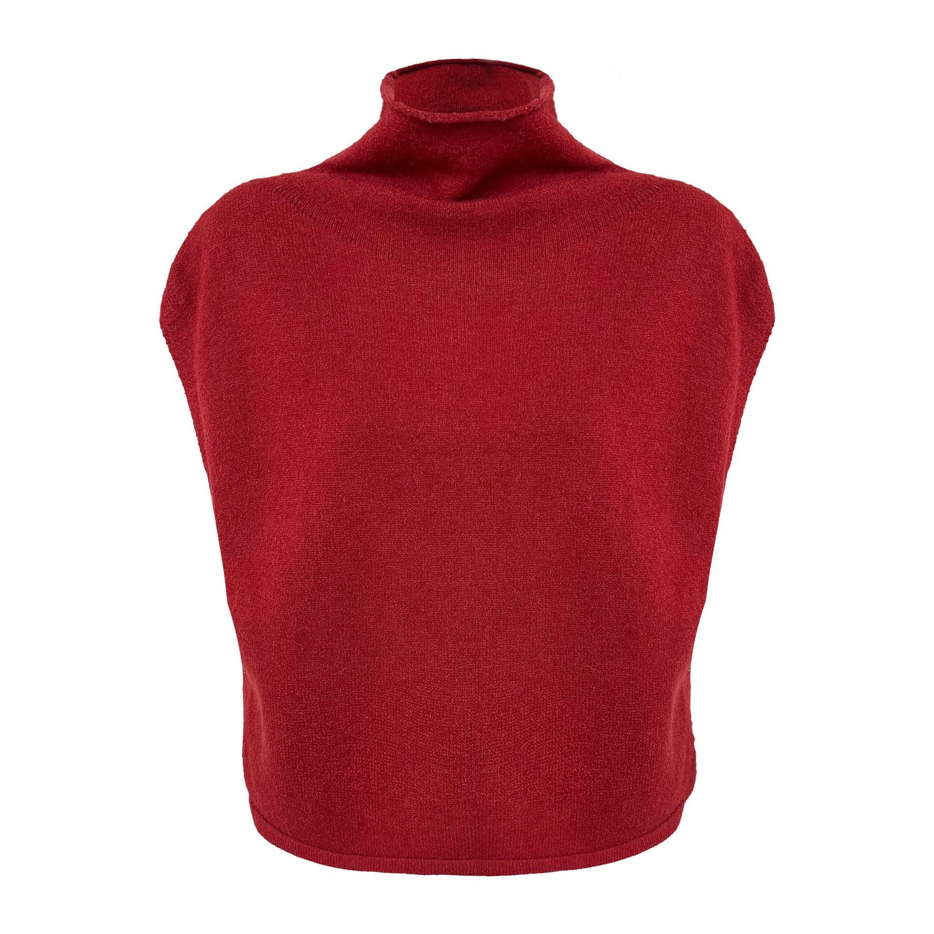Pile collar knitted vest vest women's winter new lazy style, stacked wearing vest sweater