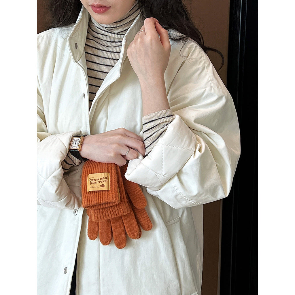 Japanese simple silhouette cotton jacket winter oversize padded cotton-padded tooling cotton-padded jacket
