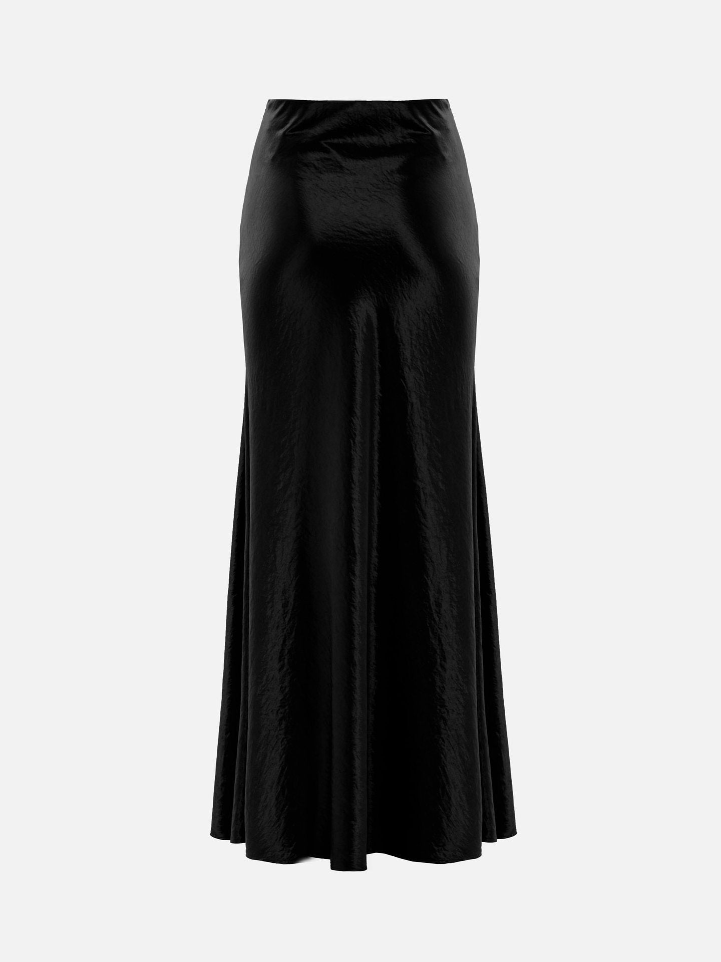 French satin skirt autumn and winter high waist hip skirt pleated A-shaped long skirt