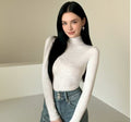 New autumn/winter semi-turtleneck slim long-sleeved base shirt