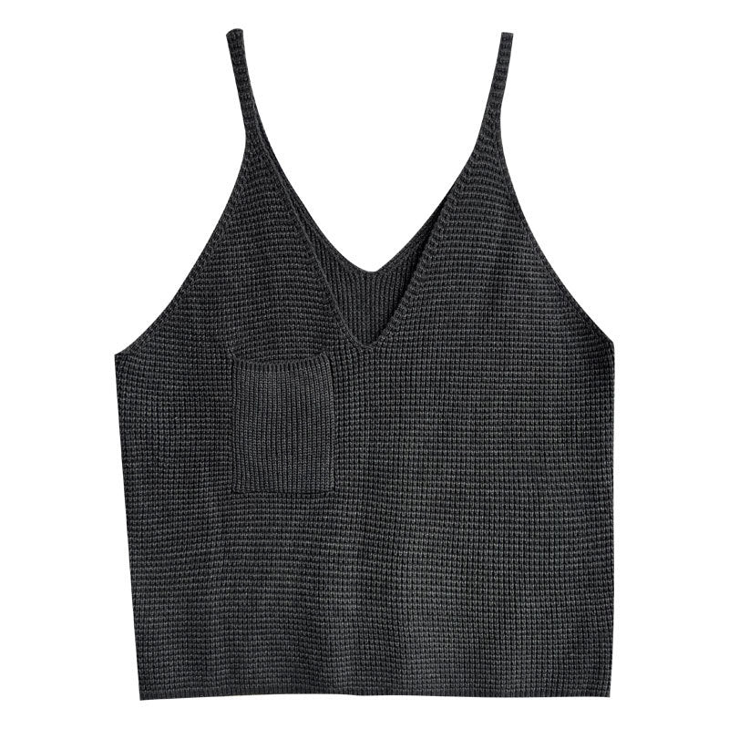Retro Lazy Wind Knitted Vest Women's Autumn New V-Neck Loose Sleeveless Vest