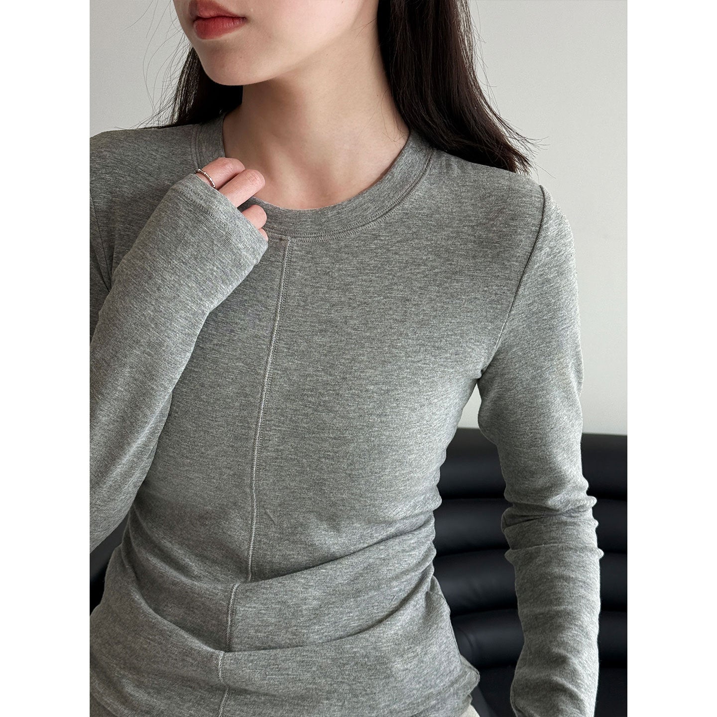 Korean high-end slim-fit bottoming shirt women's early spring new versatile and thin inner top