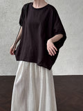 Bat sleeve Korean design shirt women's summer new sunscreen loose Tencel linen top