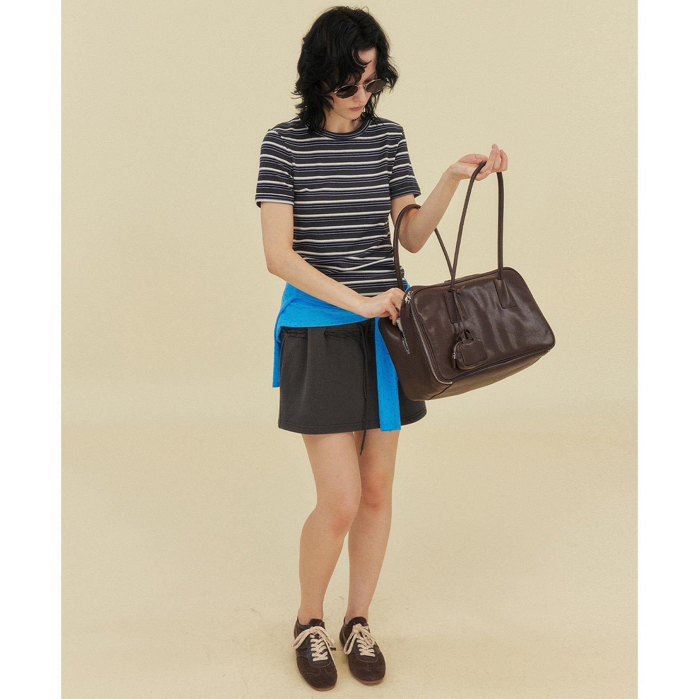 Women's Contrasting Striped Shoulder Short Sleeve T-Shirt | Casual Chic Top