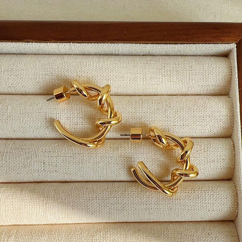 High-end versatile niche minimalist COS earrings cold style earrings