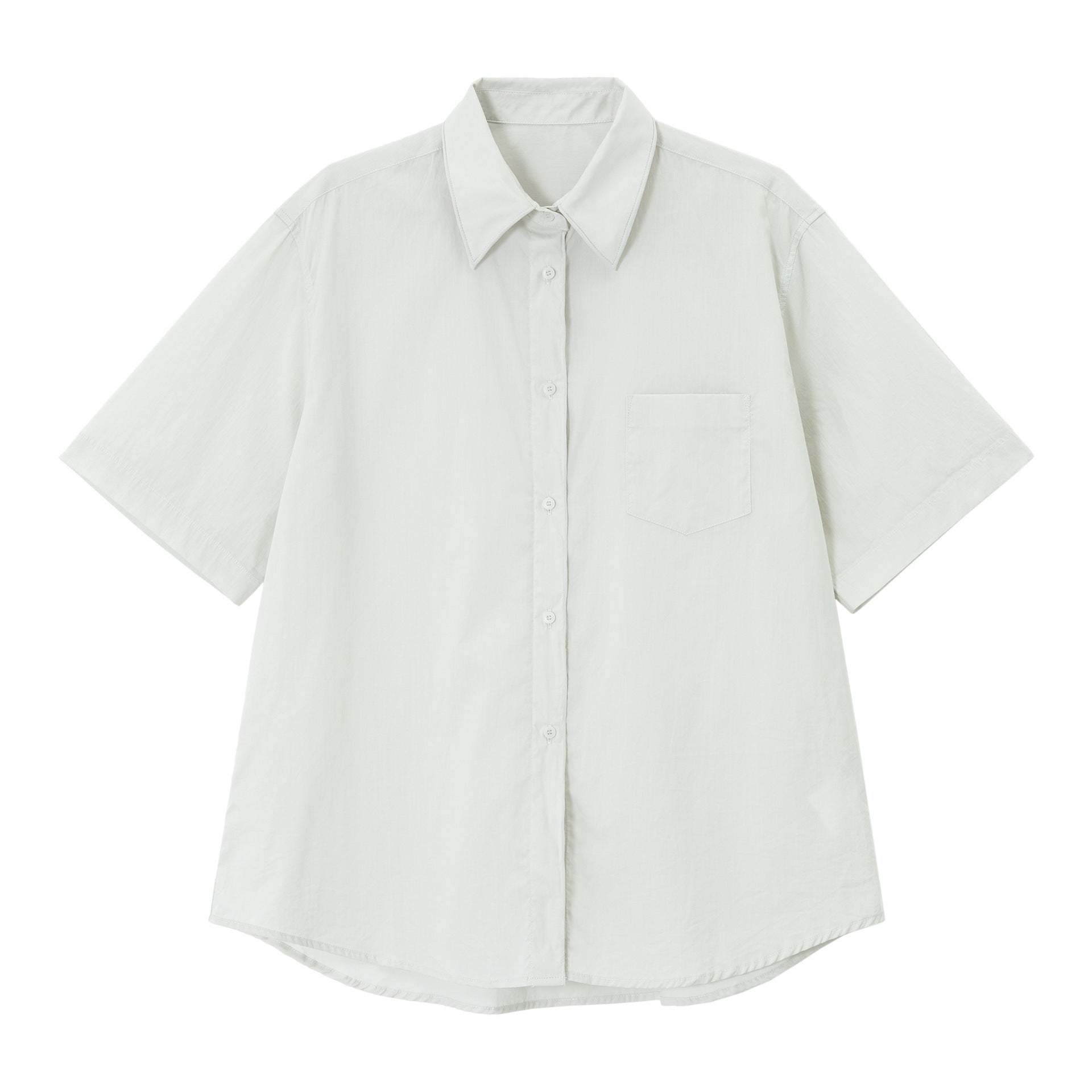 Lapel Collar Cotton Loose Commuter Shirt