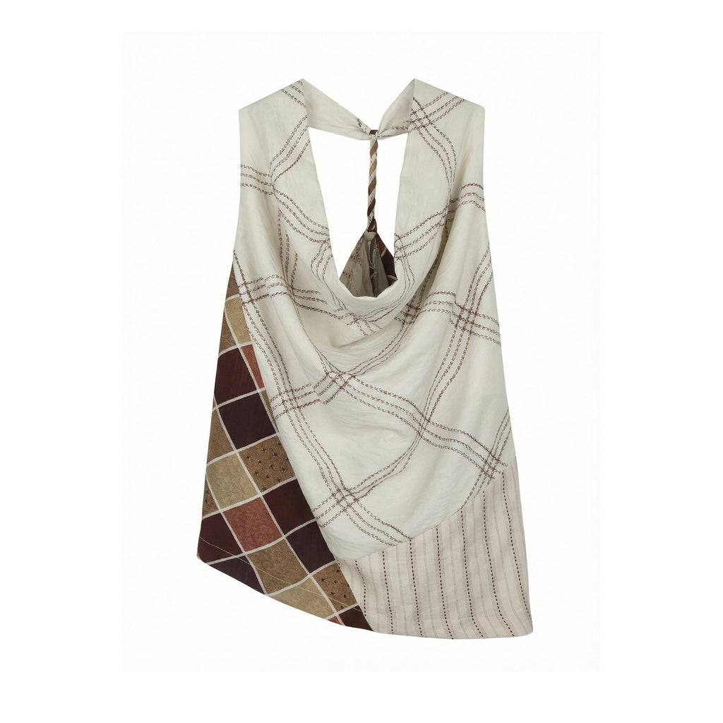 Women's Vacation Style Splicing Swing Neck Vest | Elegant Casual Top