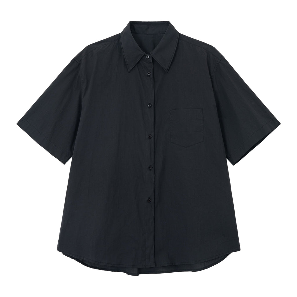 Lapel Collar Cotton Loose Commuter Shirt