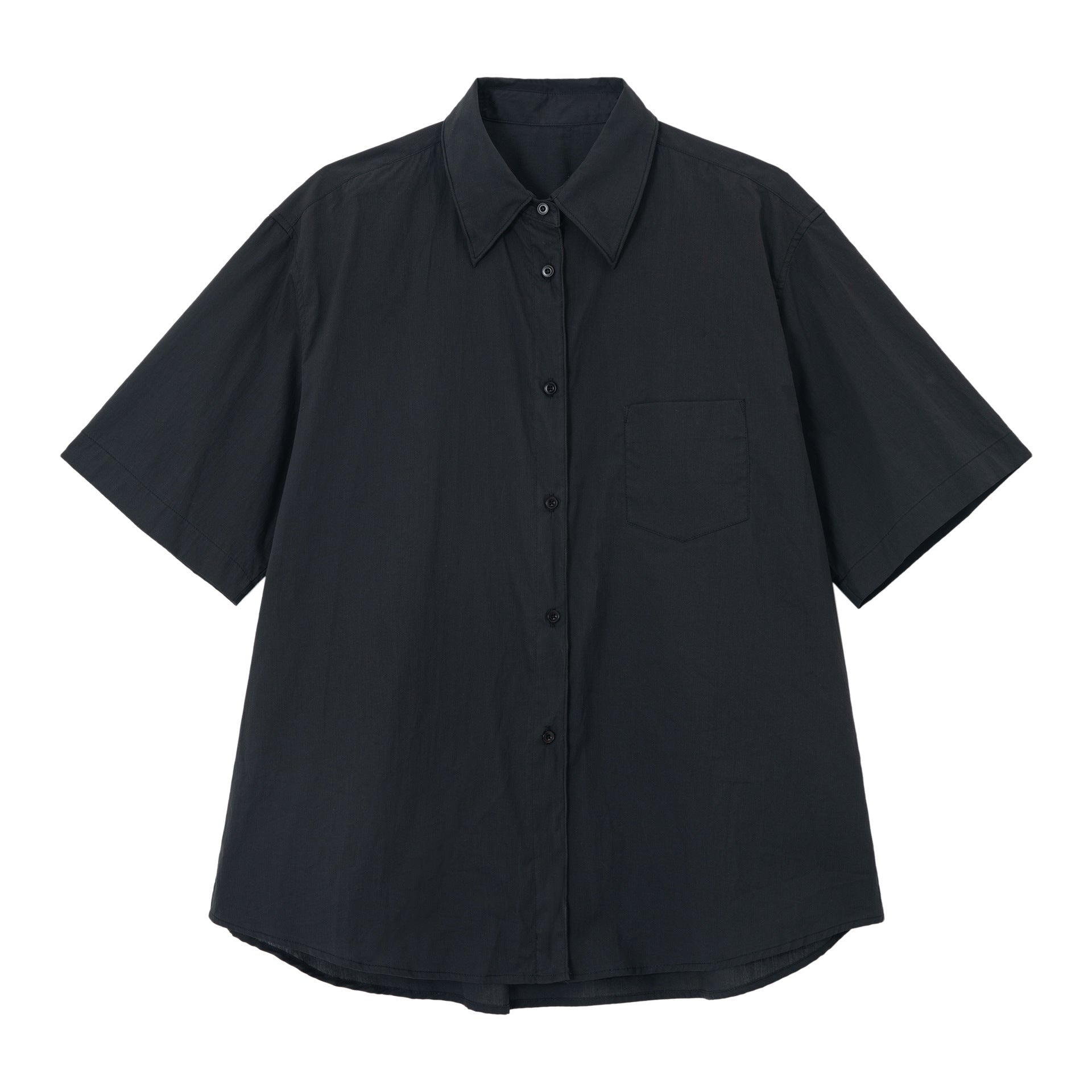 Lapel Collar Cotton Loose Commuter Shirt