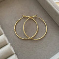 Large circle earrings 925 new plain circle personality exaggerated cold wind temperament earrings women