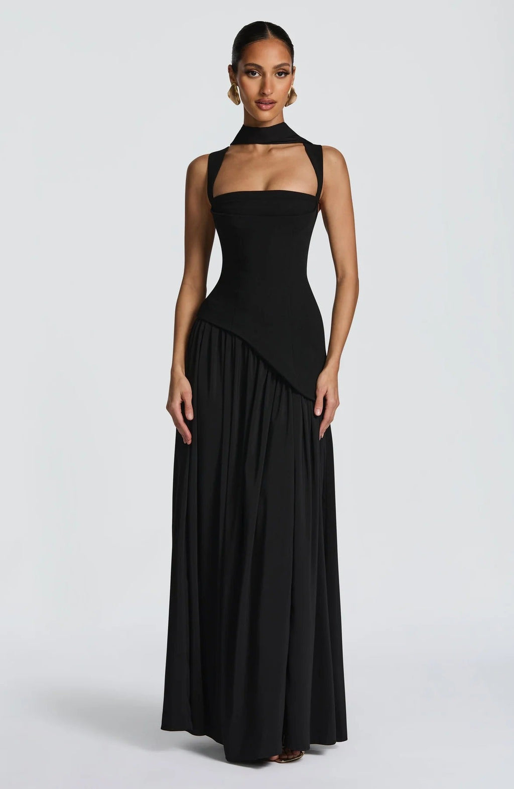 Stylish sexy suspender skirt slim strap split skirt backless streamer dress
