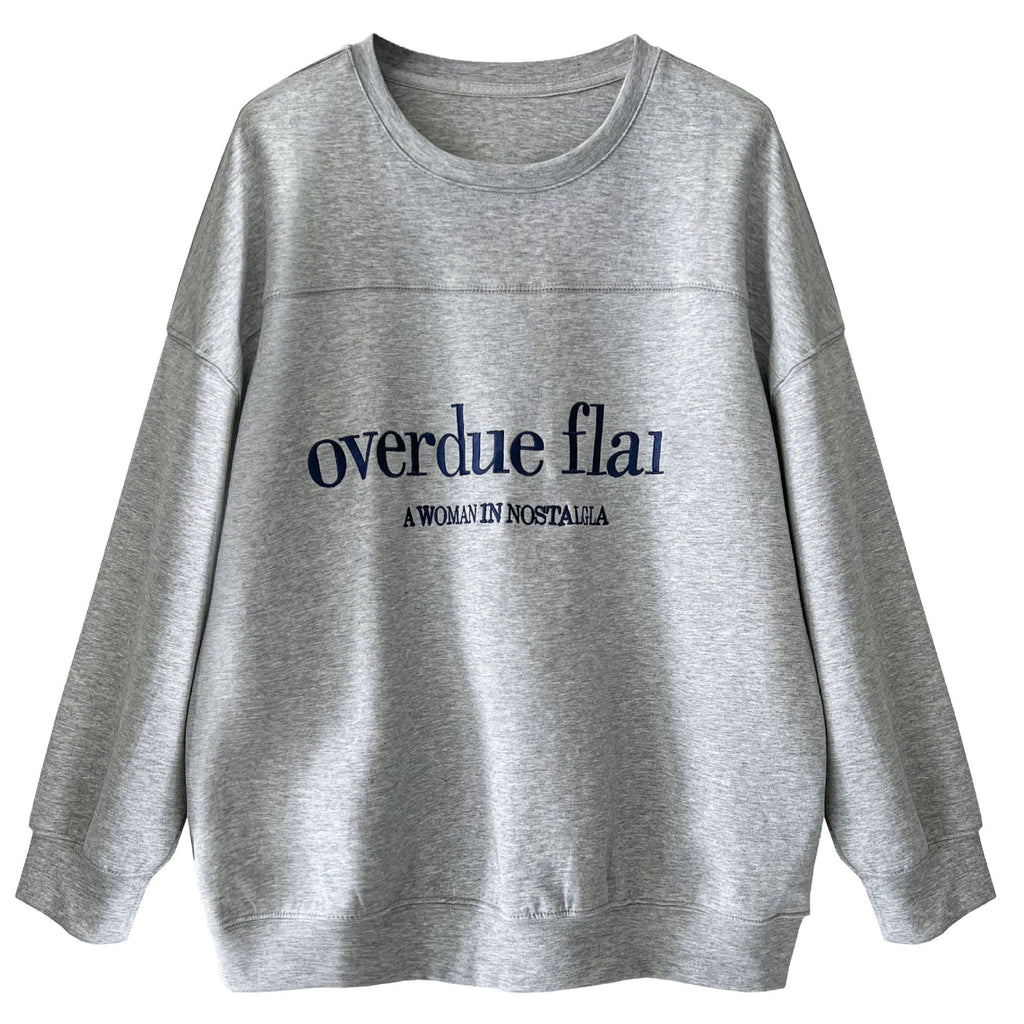 Korean loose silhouette letter embroidery autumn and winter pullover sweater lazy simple top