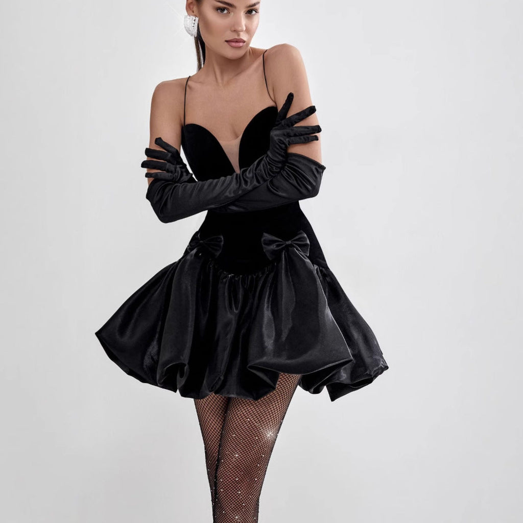 Fashion sexy tube top waist hottie dress