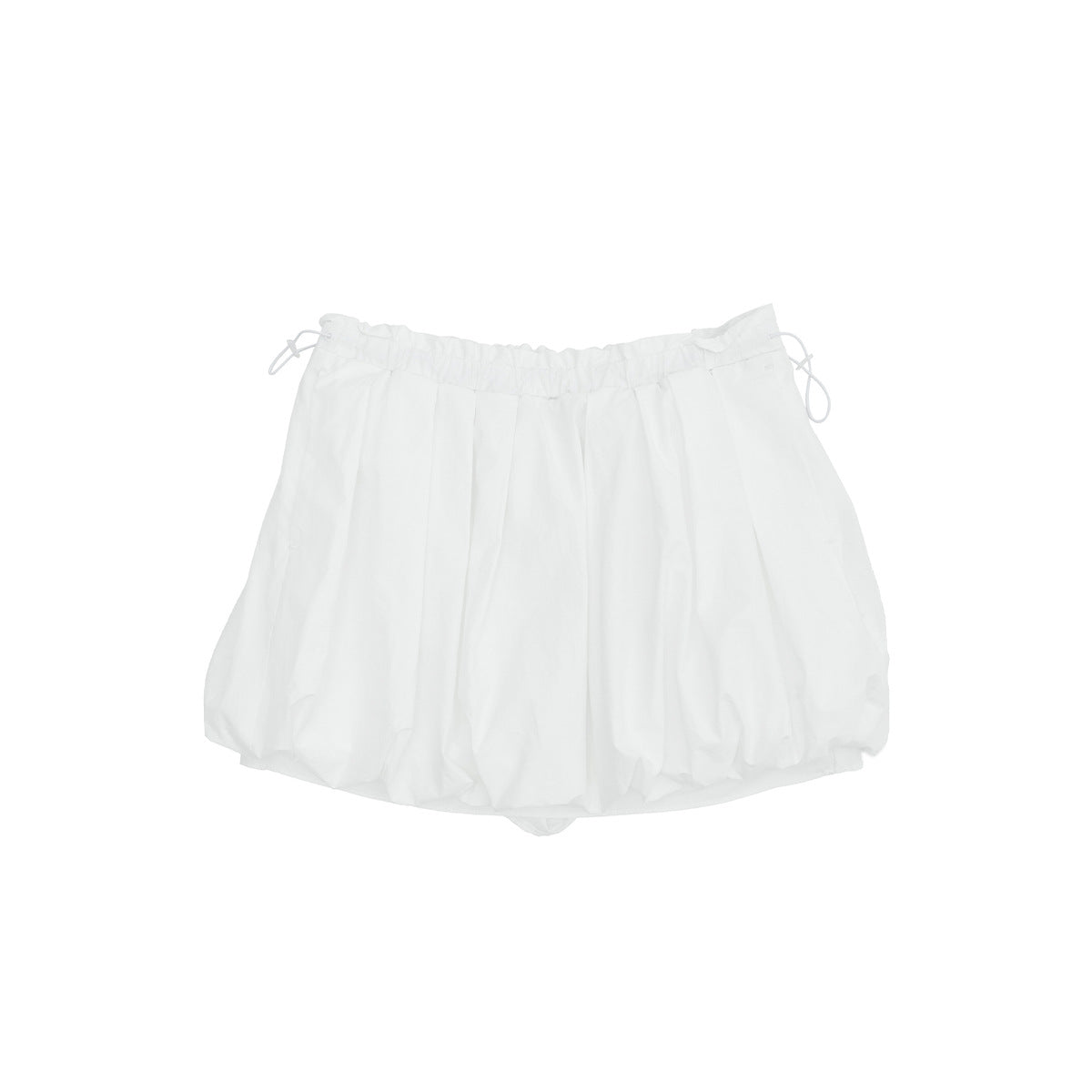 Spring new casual high waist light bud drawstring simple solid color short skirt