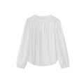 Fashion foreign style age-reducing round neck vertical striped shirt