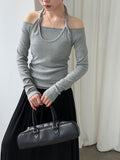 Design sense neck fake two long-sleeved T-shirt women