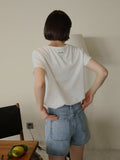 Back cloth embroidered chicken heart collar soft skin-friendly short sleeves