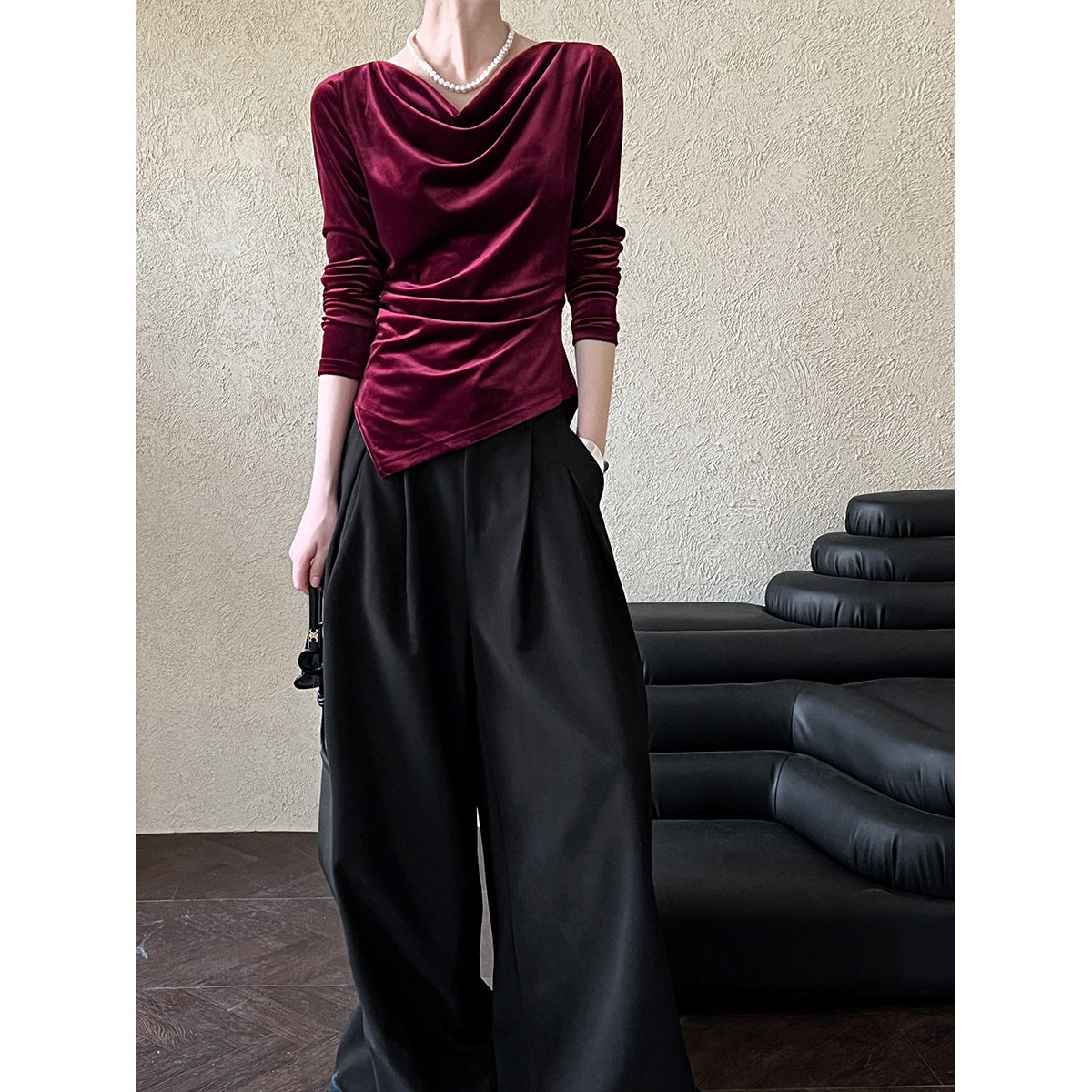 High-end temperament slim-fitting and thin top women