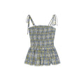 French sweet age-reducing plaid suspender tube top