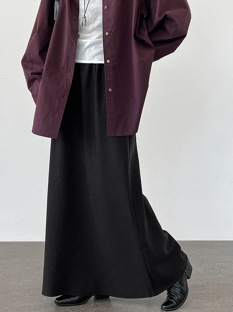 Premium drape~ Temperament high waist straight Tencel skirt autumn versatile and thin skirt