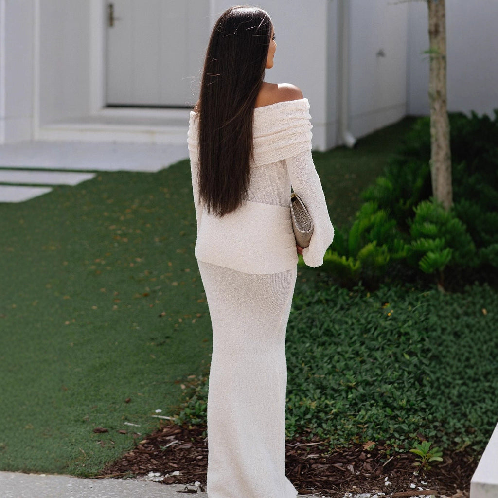 Slim fit shoulder dress