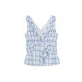 Sweet age-reducing plaid v-neck sleeveless sling top