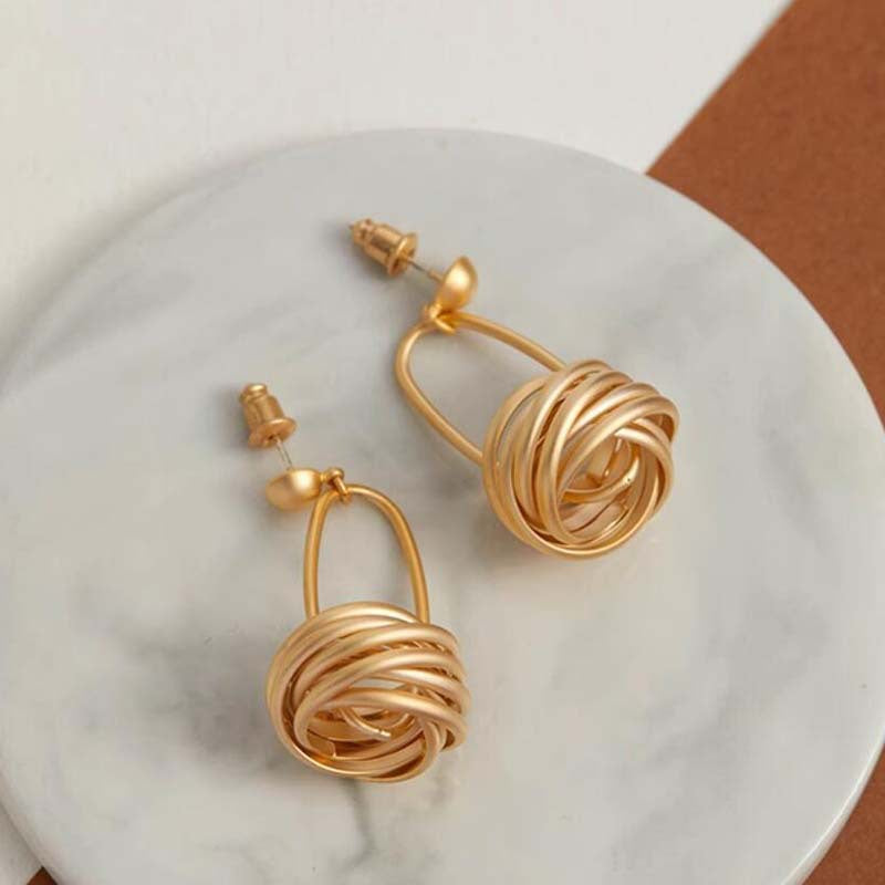 Premium matte 925 silver needle basket earrings personalized creative design earrings niche temperament premium earrings