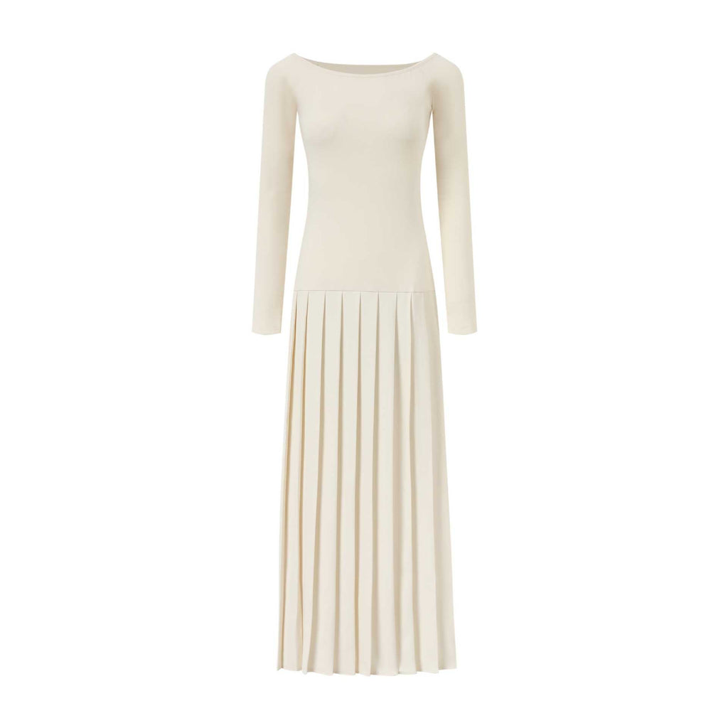 Slit maxi skirt slim dress stylish gentle style pleated skirt
