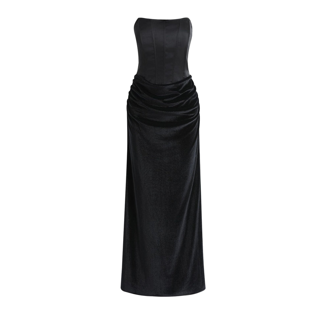 Fishbone bandeau dress