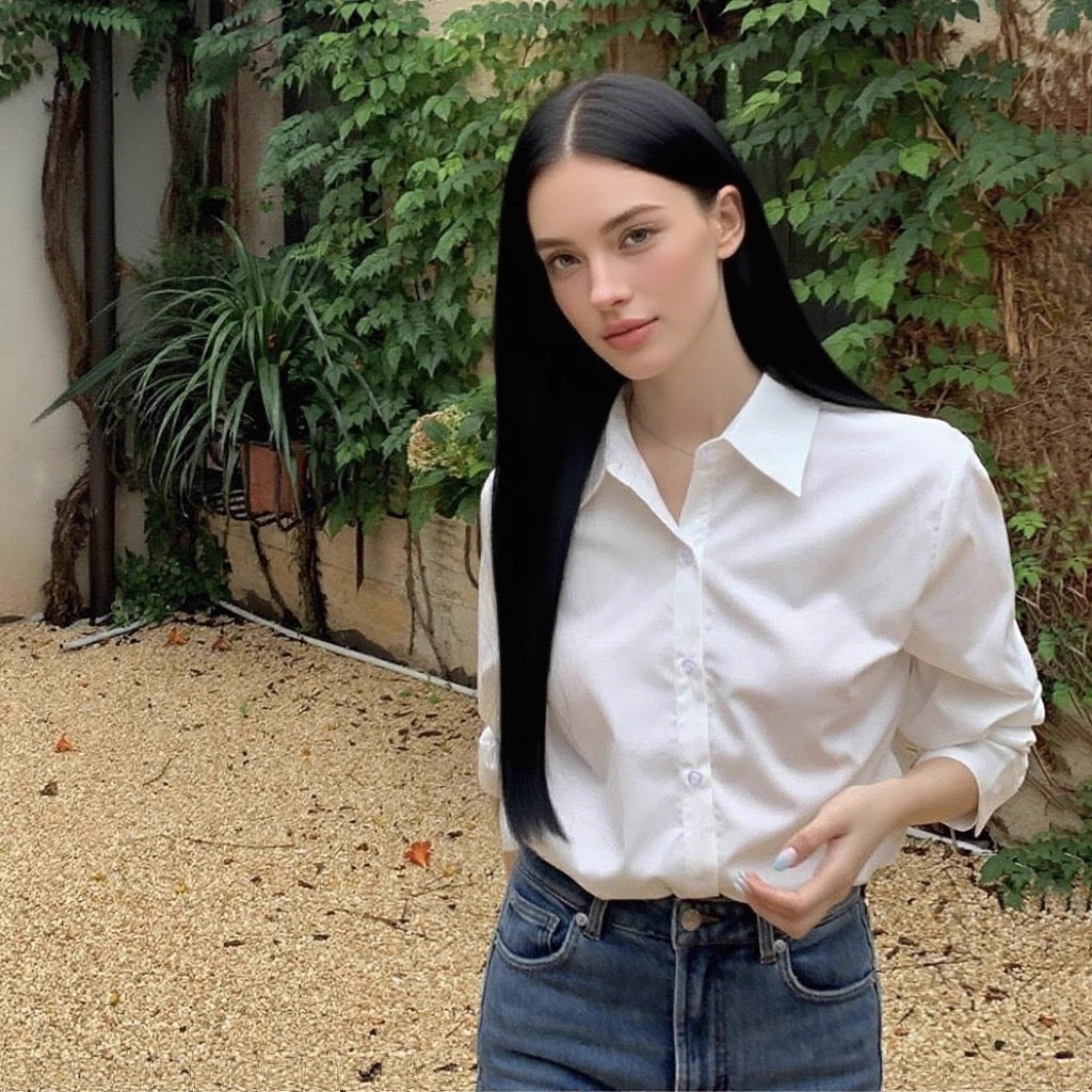 Autumn and winter new design non-ironing and anti-wrinkle white shirt