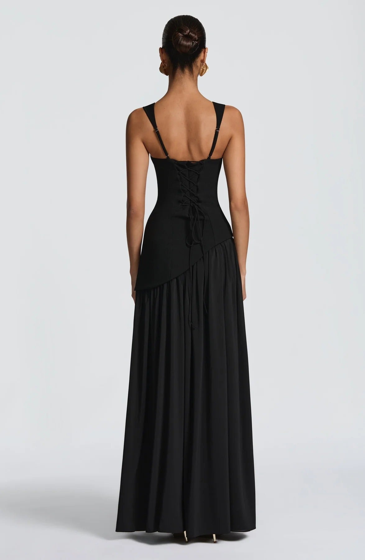 Stylish sexy suspender skirt slim strap split skirt backless streamer dress